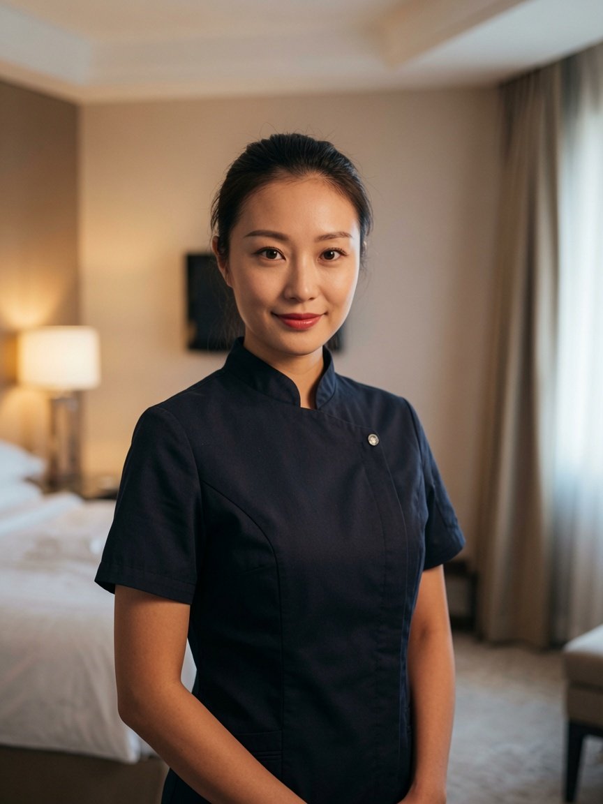 In-room massage therapist ready to begin service after fast Las Vegas hotel delivery