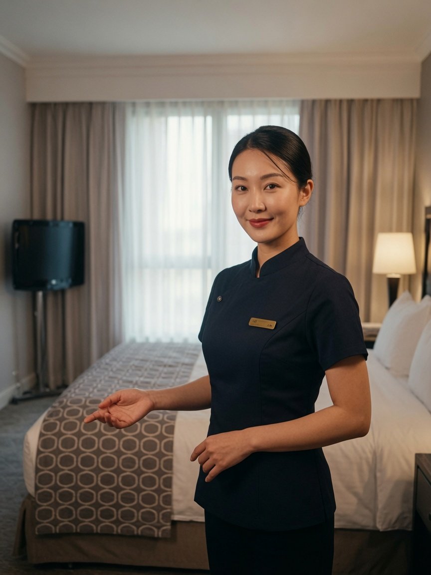 Licensed Asian massage therapist prepared for an in-room session in Las Vegas